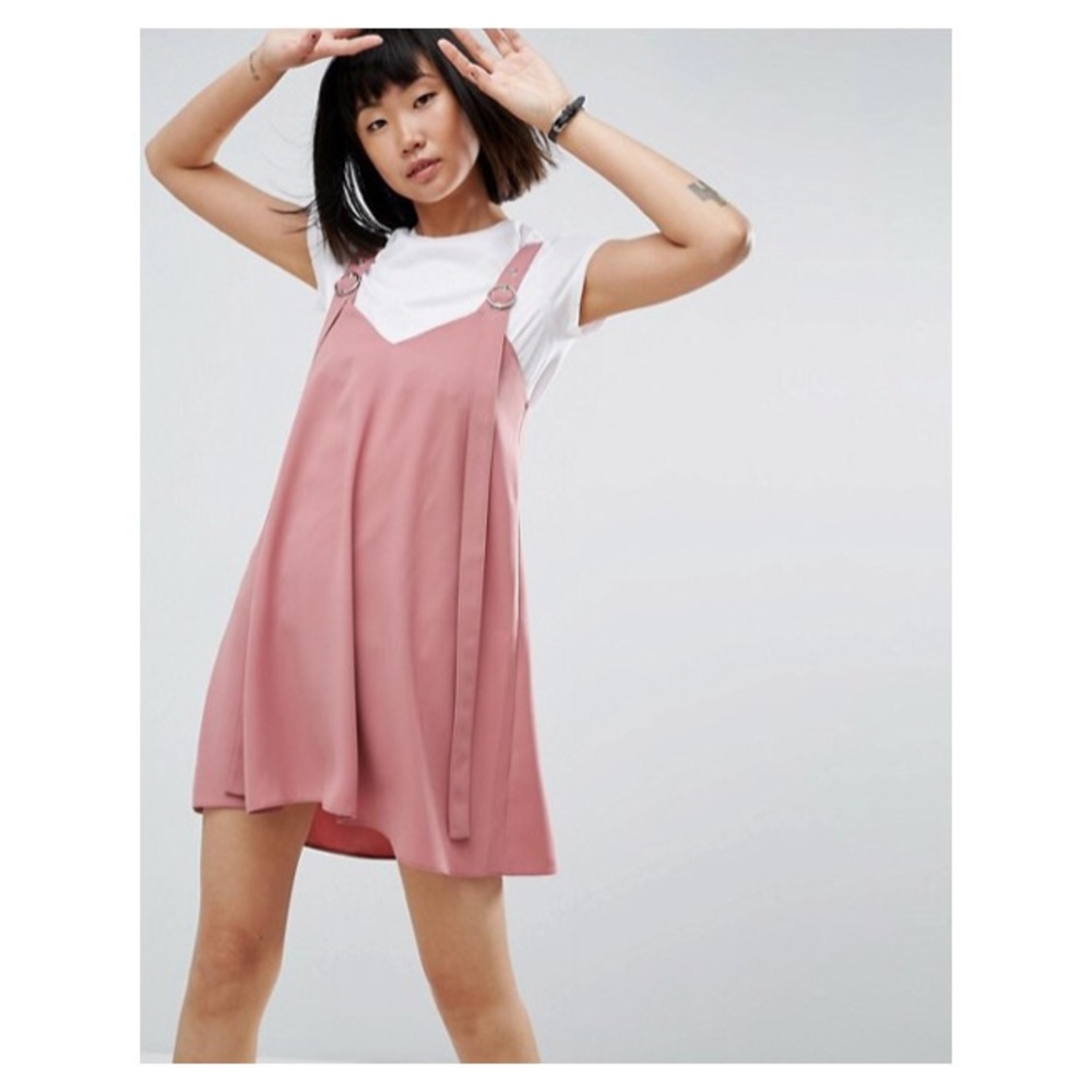 BUCKLE DETAIL MINI SLIP DRESS